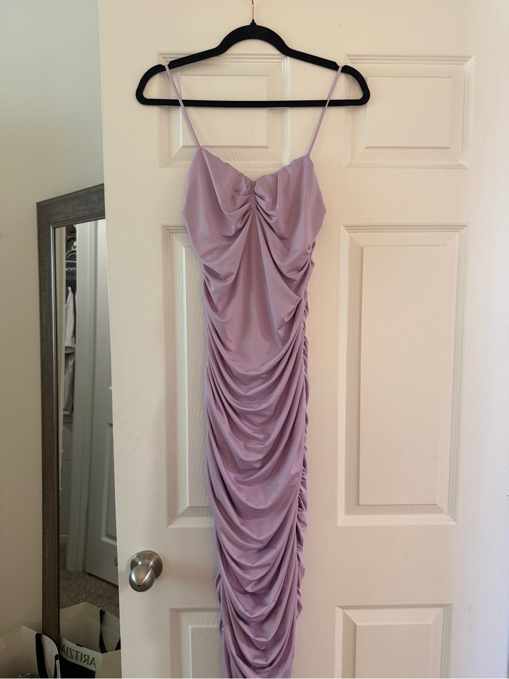 Lavender Ruched Slip Dress - Women